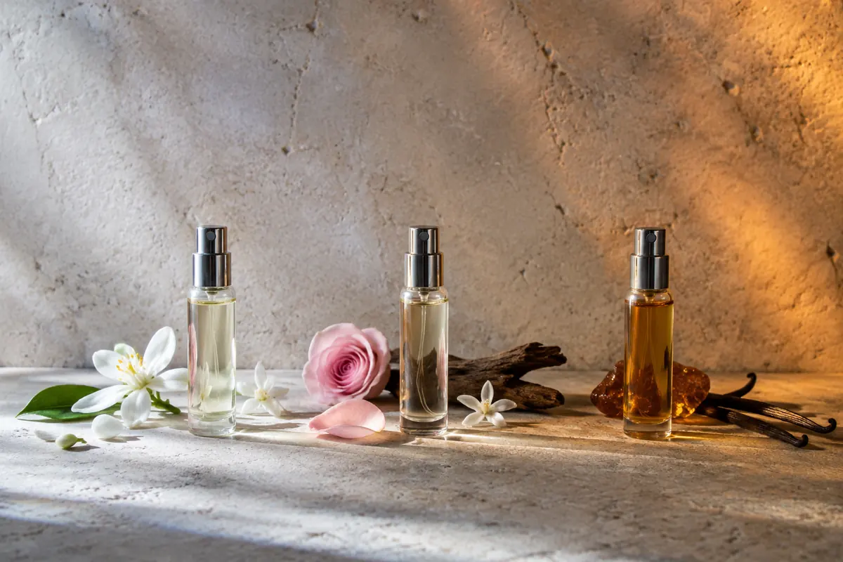 muestras para elegir perfume de mujer según ocasión y familia olfativa