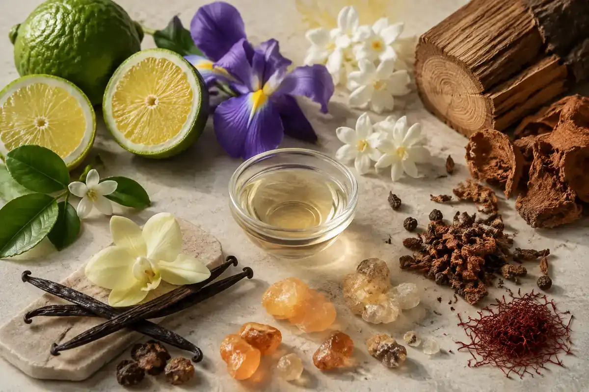Familias olfativas y materias de un perfume nicho