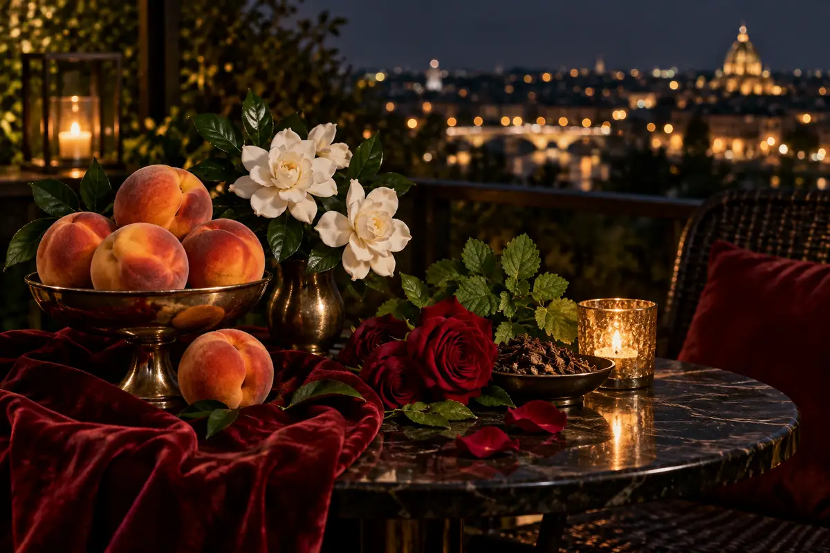 Escena nocturna intensa para el perfume equivalente a Gucci Rush