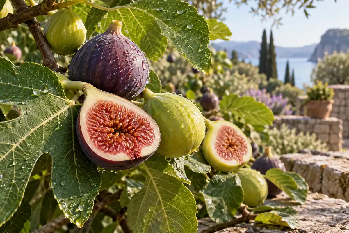 Hojas de higuera e higos del perfume equivalente a Philosykos