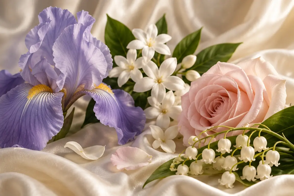 Iris jazmín rosa y lirio de los valles referencia 41
