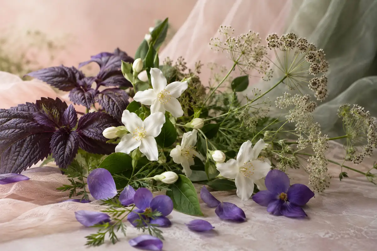 Jazmín hojas de violeta y semillas de zanahoria referencia 119