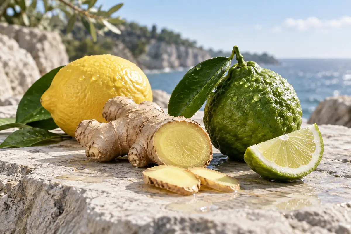 Jengibre bergamota y limón del perfume equivalente L’Homme YSL