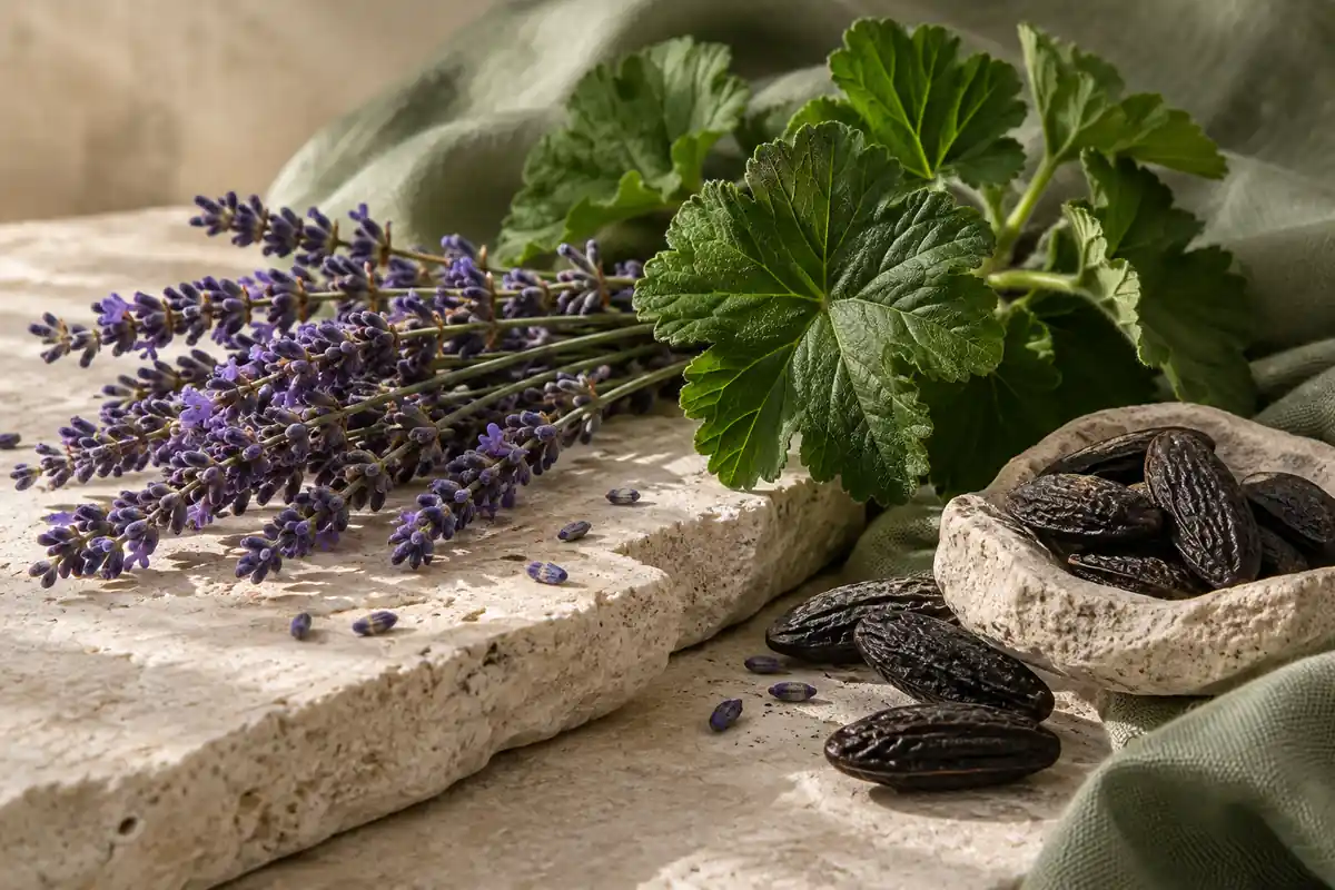 Corazón aromático de lavanda geranio y tonka Lavanda geranio y haba tonka referencia 104