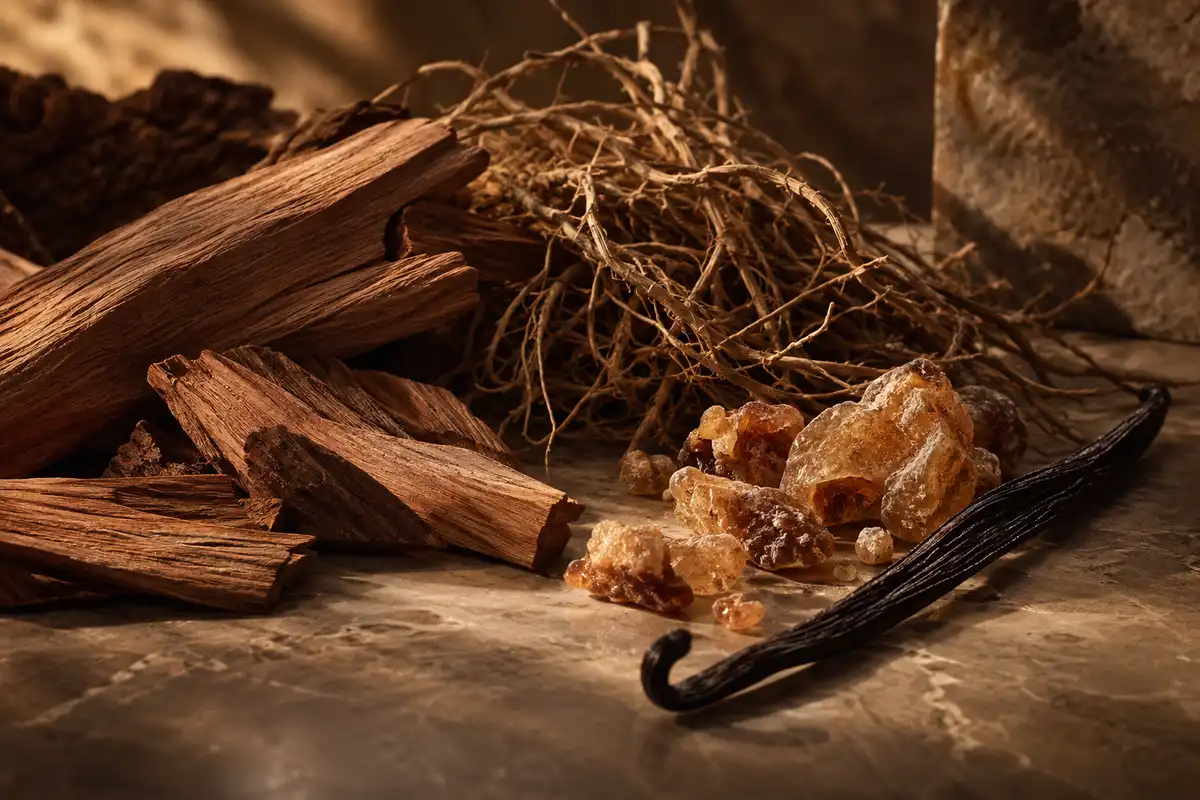 Lavanda, salvia y nuez moscada del corazón del perfume equivalente a Solo Cedro