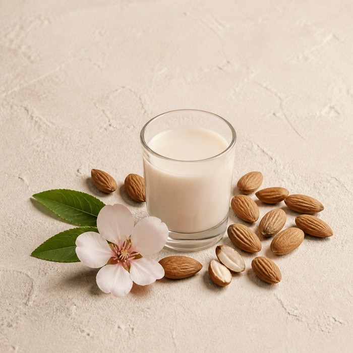 Leche de almendras cremosa con almendras naturales