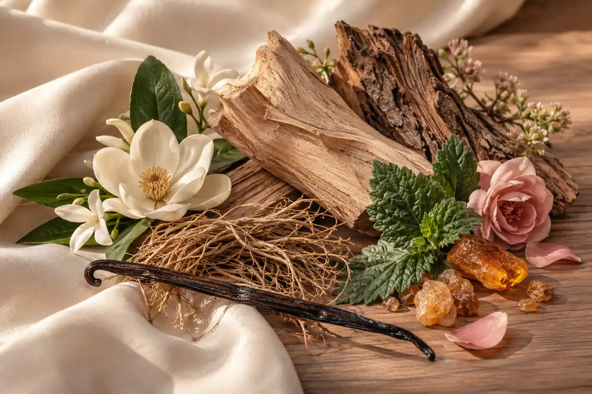 Perfumes amaderados de mujer con cedro, sándalo, vetiver, pachulí, vainilla y flores