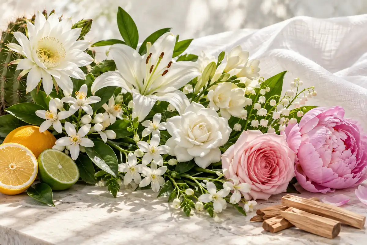 Flor de cactus, azahar, flores blancas y sándalo de la referencia 29