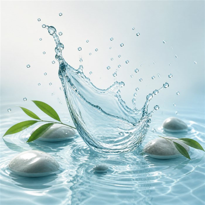 Agua cristalina y ondas frescas para perfumes acuáticos