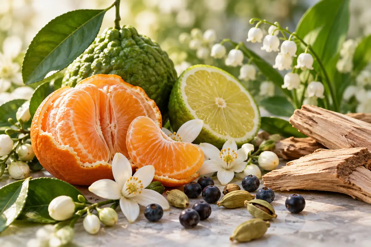 Bergamota, mandarina, flor de azahar y maderas de la referencia 3