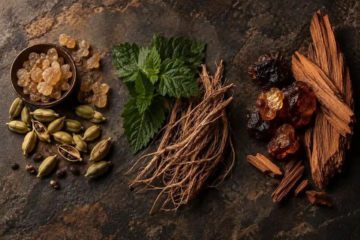 Incienso, cardamomo, pachulí, vetiver, ládano y cedro de la referencia 474