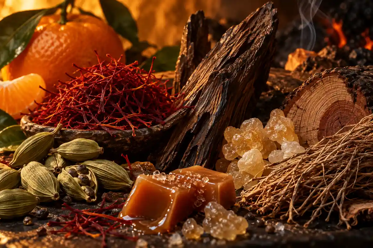 Perfume equivalente a Eros Najim Versace 2 Azafrán, cardamomo, oud, caramelo e incienso de la referencia 627