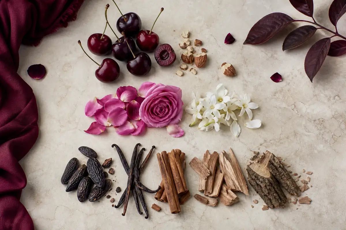 Lost Cherry: a qué huele y perfume equivalente U8 2 Notas de Lost Cherry y perfume equivalente U8 con cereza, almendra, flores, tonka y maderas