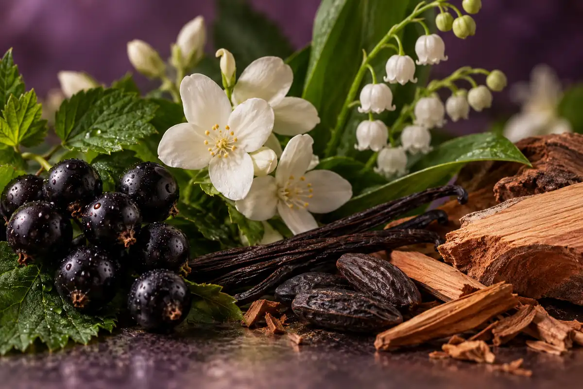 Grosella negra, flores blancas, vainilla y sándalo de la referencia 265