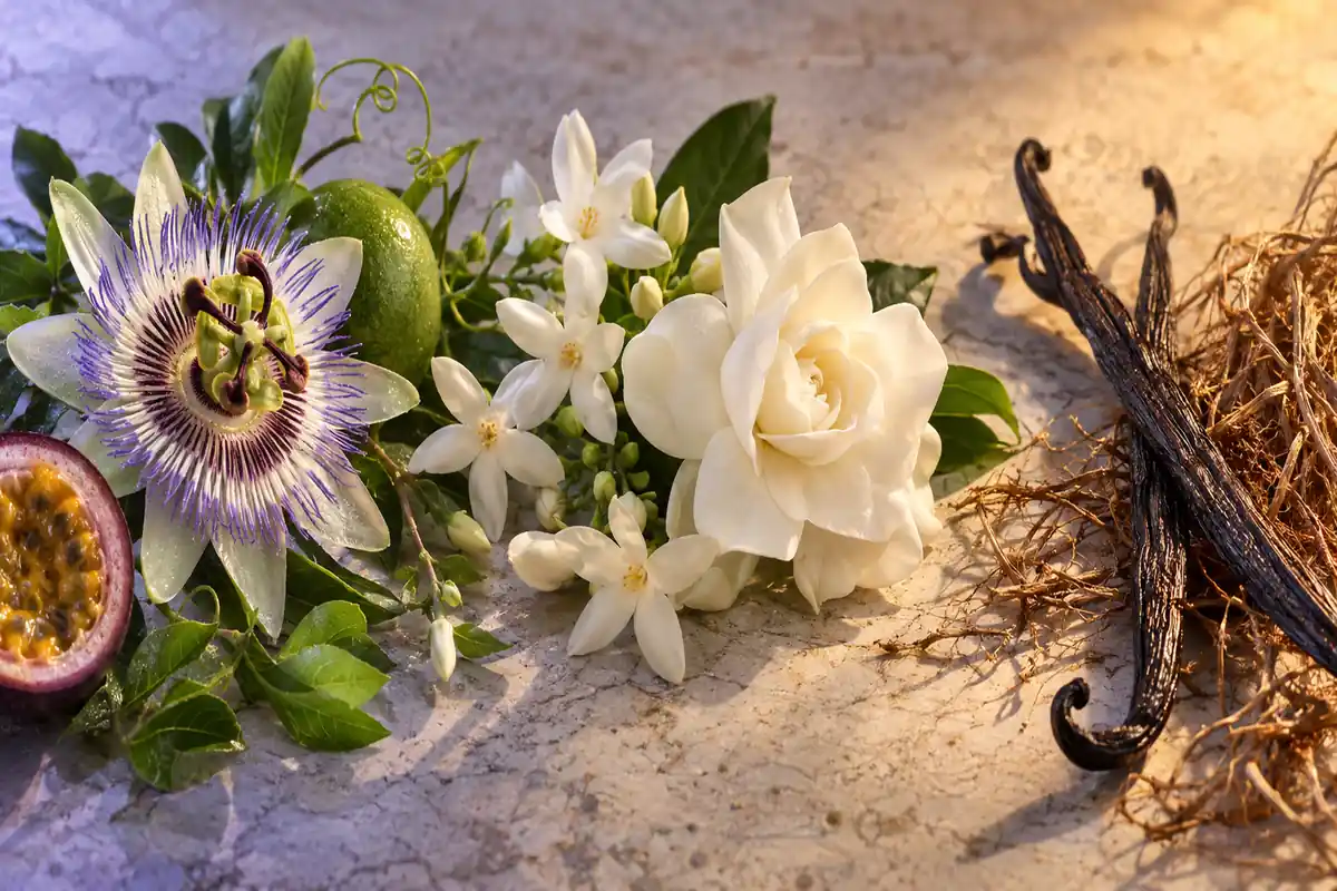 Notas del perfume equivalente a Hypnose Lancôme con pasionaria, jazmín, gardenia, vainilla y vetiver