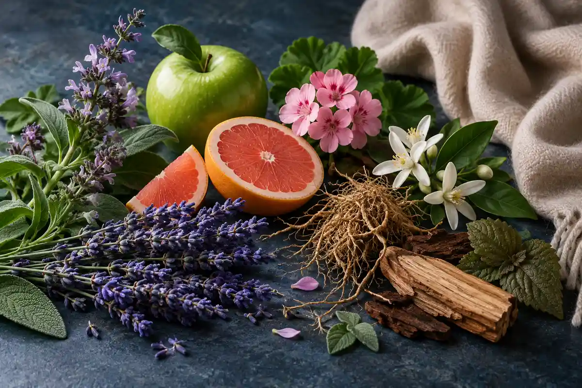 Lavanda, manzana, pomelo, hierbas y maderas de la referencia 230