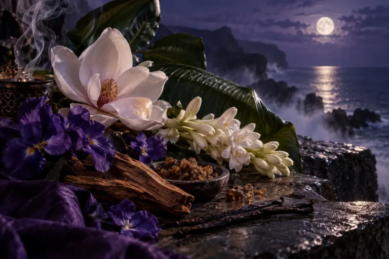Violeta, notas marinas e incienso del perfume equivalente a Halloween 113