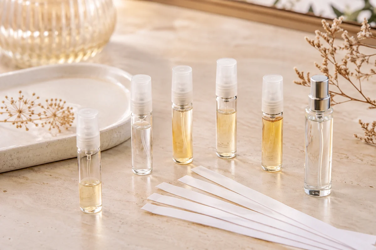Muestras y tiras olfativas para probar perfumes antes de comprarlos