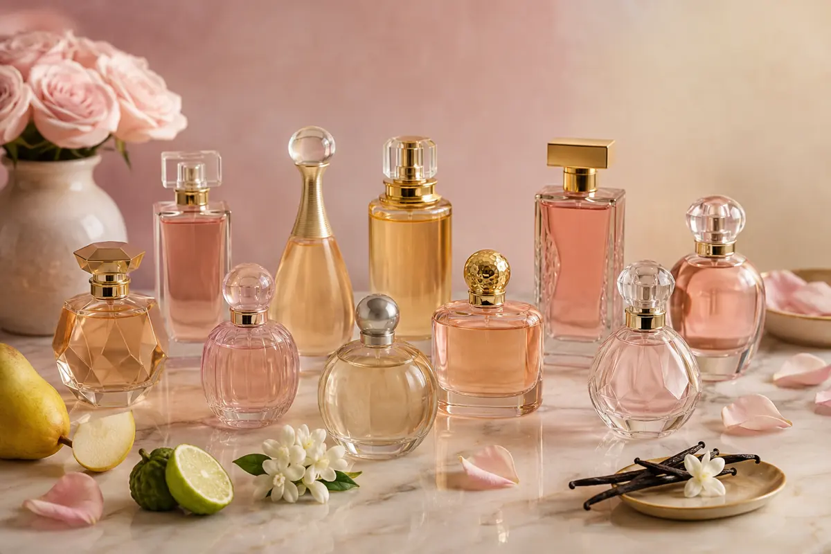 Selección de perfumes más vendidos para mujeres con notas florales, cítricas y gourmand