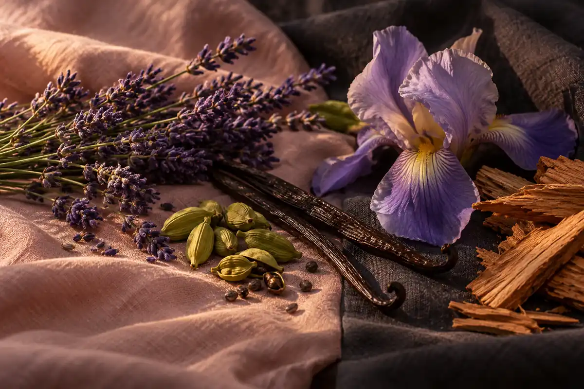 Perfumes para una primera cita: cómo elegir una fragancia cercana 3 Lavanda, iris, cardamomo, vainilla y madera sobre lino