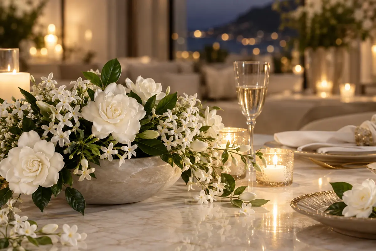 Escena floral elegante para el perfume equivalente a Pure Poison