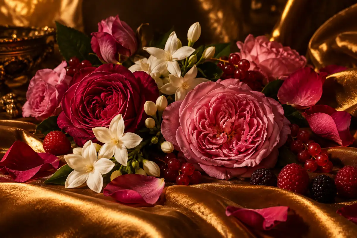 Rosas jazmín y frutos rojos de la referencia 643