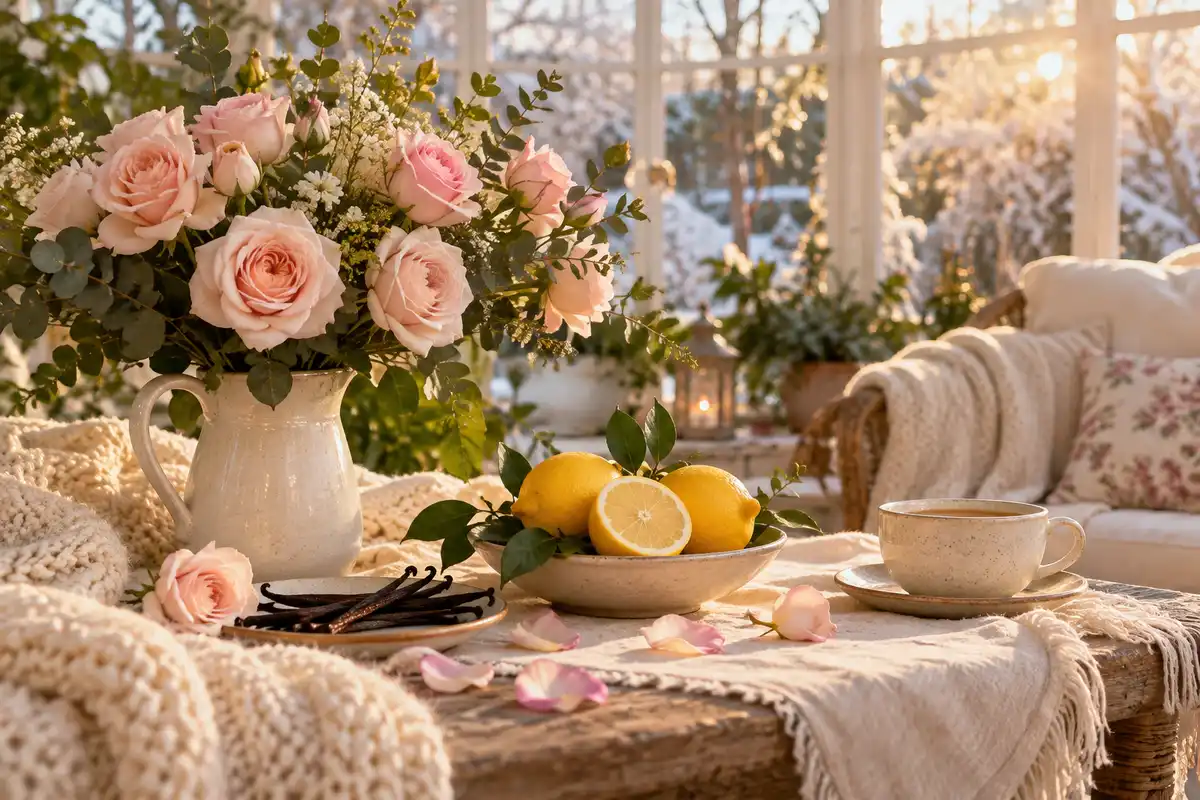 Rosas y ambiente cálido para el perfume equivalente a Roses Vanille