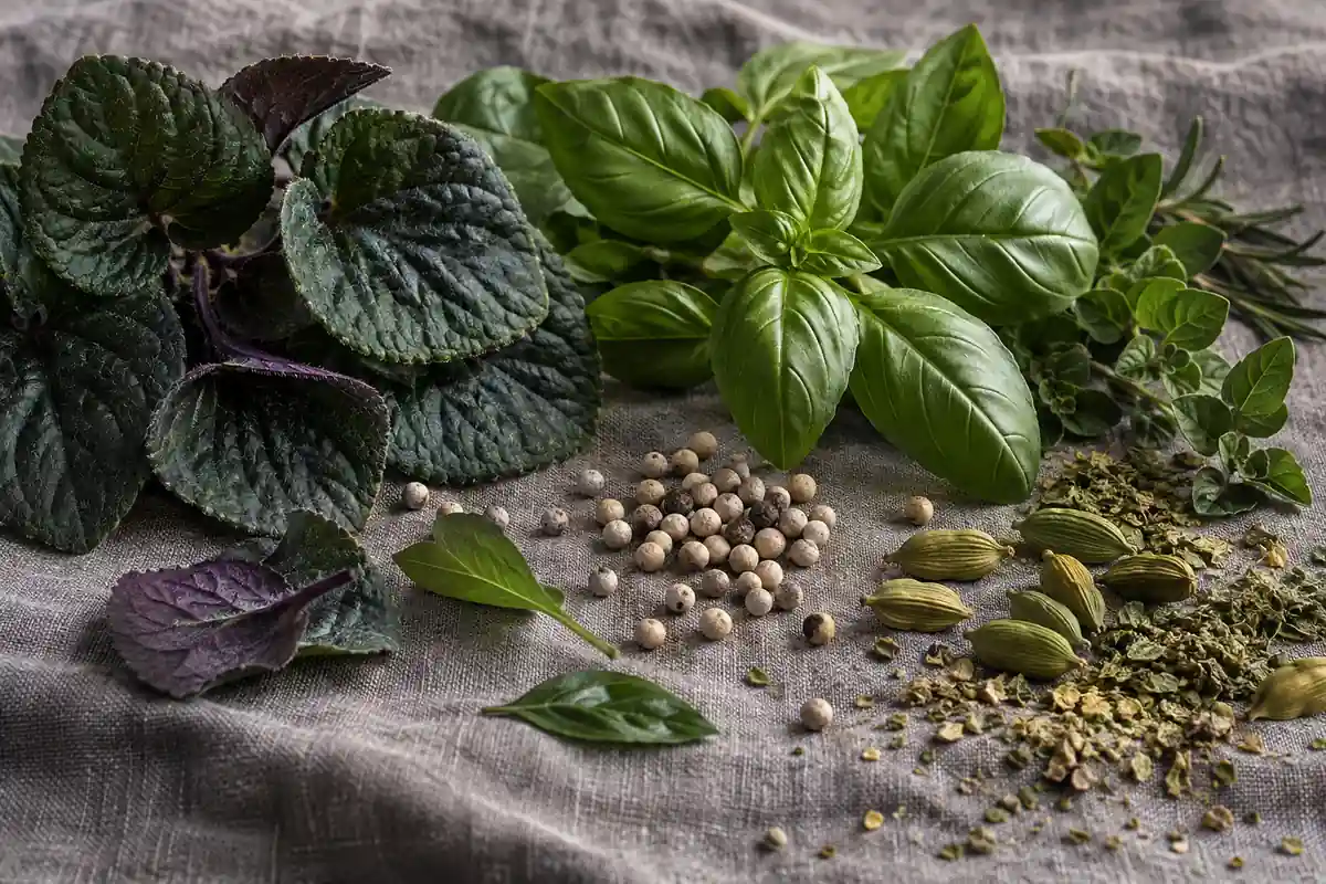 Hoja de violeta albahaca y pimienta blanca de L’Homme equivalente