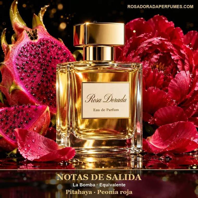 Notas de salida del perfume equivalente a La Bomba: pitahaya y peonía roja