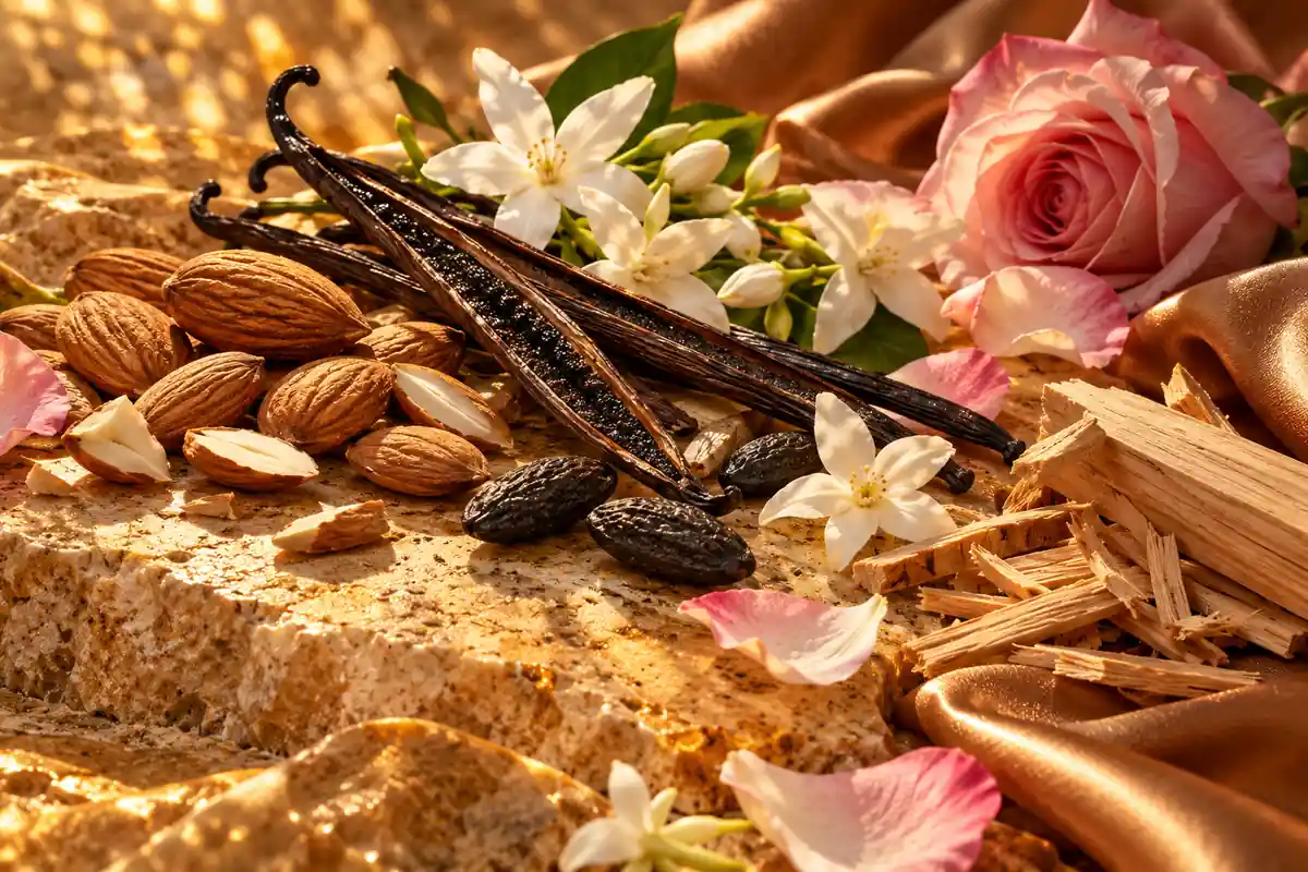 Perfumes de almendra: cómo elegir entre cítricos, flores y vainilla 4 Almendras con vainilla, flores blancas, tonka y pétalos de rosa