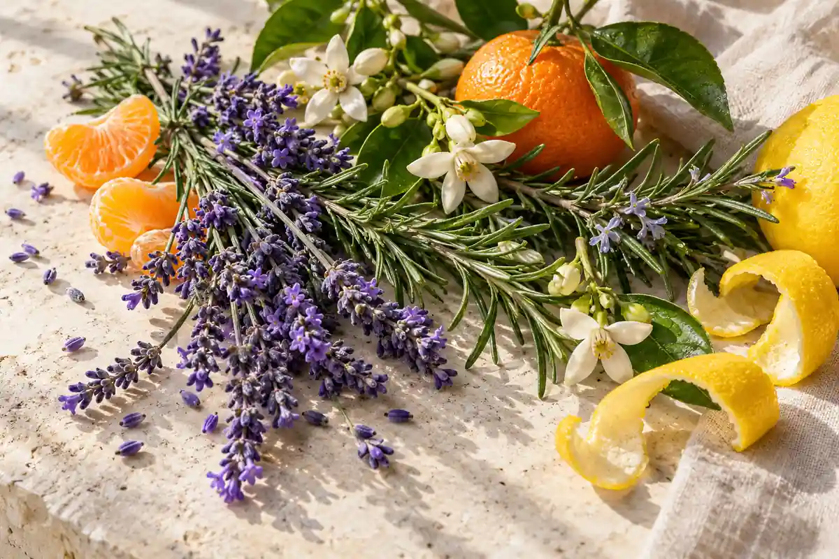 Perfumes de lavanda: opciones frescas y cálidas para comparar 2 Lavanda y romero con mandarina, limón y flores de naranjo