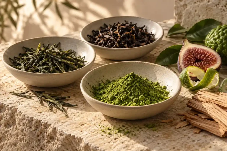 Perfumes de té: cómo comparar té verde, negro y matcha 12 Té verde, té negro y matcha con bergamota, higo y cedro