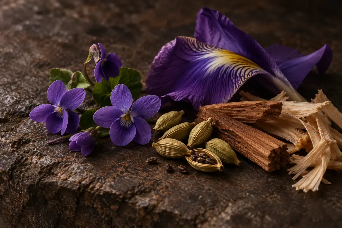 Perfumes de violeta: cómo elegir entre flores, hojas verdes y notas empolvadas 4 Violetas e iris con cardamomo, sándalo y cedro