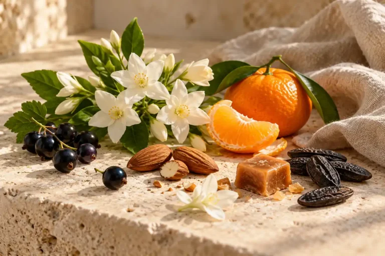 Jazmín, mandarina, grosella negra, almendras, toffee y tonka: perfil de inspiración de Rosa Dorada 673